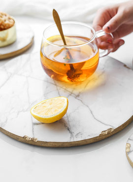 Plateau de service en marbre naturel