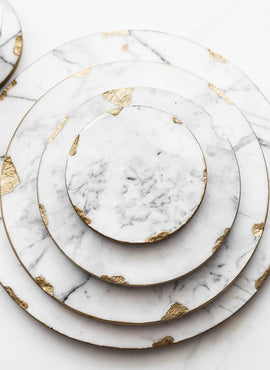 Plateau de service en marbre naturel