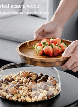 Plateau en bois d'acacia & Boîte en verre borosilicate 2350ml