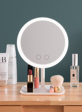 Miroir avec anneau lumineux LED (3 lumières)