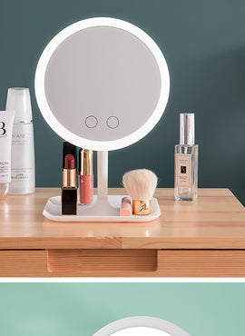 Miroir avec anneau lumineux LED (3 lumières)